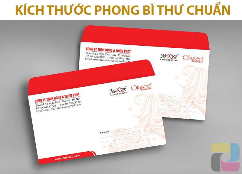 Các kích thước phong bì phổ biến