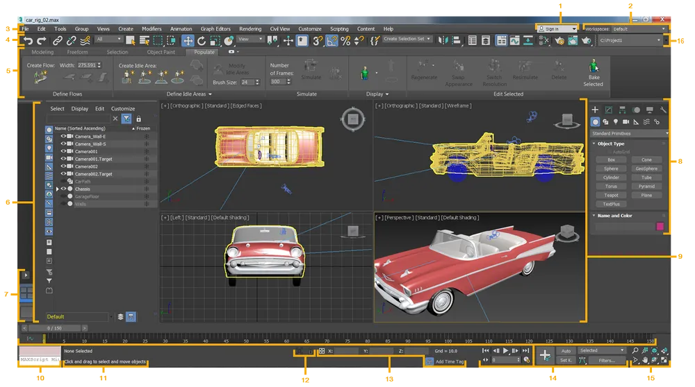 Giao diện 3ds Max